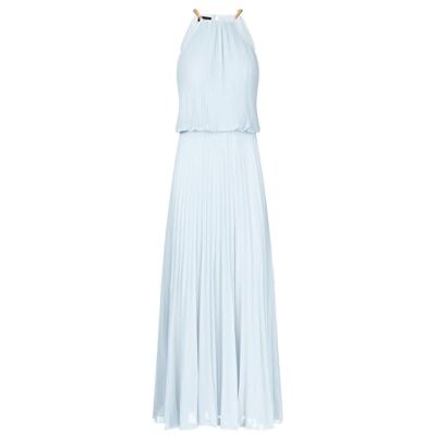 Apart Damen Plissee-Maxikleid, Neckholder-Abendkleid, Elegantes Hochzeitsgastkleid, Silberne Kettenträger, Chiffonkleid, ärmelloses Partyoutfit, fließendes langes Kleid Apart Damen Plissee-Maxikleid, Neckholder-Abendkleid, Elegantes Hochzeitsgastkleid, Silberne Kettenträger, Chiffonkleid, ärmelloses Partyoutfit, fließendes langes Kleid