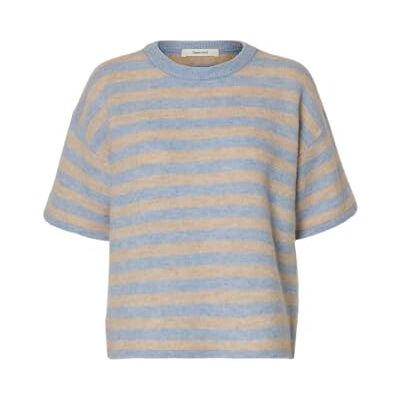 SELECTED WOMEN Damen Slflulu 2/4 Knit O-Neck Noos, Cashmere Blue, S SELECTED WOMEN Damen Slflulu 2/4 Knit O-Neck Noos, Cashmere Blue, S