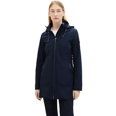 TOM TAILOR Damen Softshell Jacke mit Kapuze, 10668 Sky Captain Blue, M TOM TAILOR Damen Softshell Jacke mit Kapuze, 10668 Sky Captain Blue, M