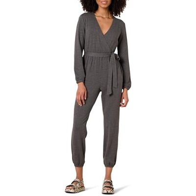Amazon Damen Wickel-Overall aus Strick, 69,8cm Beininnenlänge (Erhältlich in Übergröße), Dunkelgrau Meliert, XS Amazon Damen Wickel-Overall aus Strick, 69,8cm Beininnenlänge (Erhältlich in Übergröße), Dunkelgrau Meliert, XS