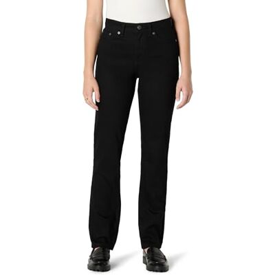 Amazon Damen Hoch Geschnittene Jeans mit Geradem Bein, 76,2cm Beininnenlänge, Schwarz, 38 Amazon Damen Hoch Geschnittene Jeans mit Geradem Bein, 76,2cm Beininnenlänge, Schwarz, 38