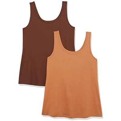 Amazon Damen Tank Top aus Baumwolle-Modal in Großen Größen, 2er-Pack, Helles Karamell/Tiefbraun, XL Große Größen Amazon Damen Tank Top aus Baumwolle-Modal in Großen Größen, 2er-Pack, Helles Karamell/Tiefbraun, XL Große Größen