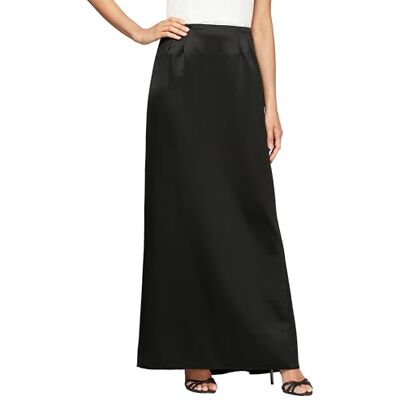 Alex Evenings Damen Long Ballgown Skirt Kleid fr besondere Anlsse, Black Satin, Mittel Alex Evenings Damen Long Ballgown Skirt Kleid fr besondere Anlsse, Black Satin, Mittel
