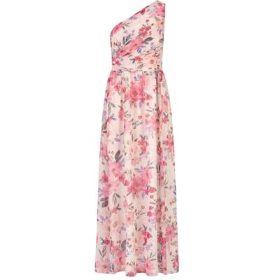 Apart Damen attraktives Blumendesign Abendkleid Ballkleid, One Shoulder Träger Partykleid, Gummizug im Rücken, Bodenlanges Kleid in cremefarben, perfekt für Hochzeitsgäste, Brautjungfern Apart Damen attraktives Blumendesign Abendkleid Ballkleid, One Shoulder Träger Partykleid, Gummizug im Rücken, Bodenlanges Kleid in cremefarben, perfekt für Hochzeitsgäste, Brautjungfern