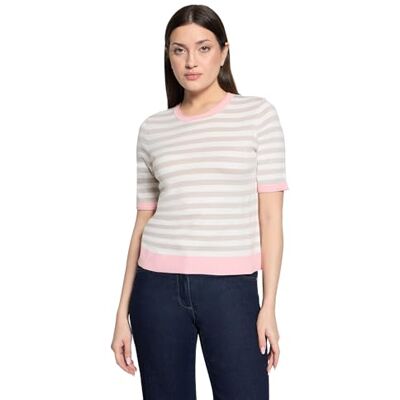 Betty Barclay Damen Basic-Pullover Kurzarm 36, Patch Beige/Rosé Betty Barclay Damen Basic-Pullover Kurzarm 36, Patch Beige/Rosé