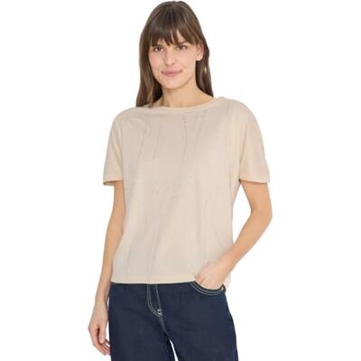 Cecil T-Shirt mit Folienprint Pearl beige M Cecil T-Shirt mit Folienprint Pearl beige M