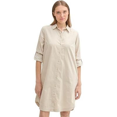 TOM TAILOR Damen Hemd Kleid aus Cord,12365 Dusty Beige, 40 TOM TAILOR Damen Hemd Kleid aus Cord,12365 Dusty Beige, 40