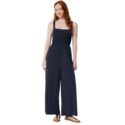 Amazon Damen-Jumpsuit mit quadratischem Ausschnitt und weitem Bein, ärmellos, Marineblau, XS Amazon Damen-Jumpsuit mit quadratischem Ausschnitt und weitem Bein, ärmellos, Marineblau, XS
