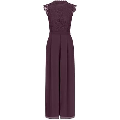 Apart Damen Eleganter Jumpsuit, Spitzentop und Chiffonhose, ärmellos, Stehkragen mit Spitzenkragen, Taillendetail, Hose mit weitem Bein, Outfit für Abendpartys und Hochzeitsgäste Apart Damen Eleganter Jumpsuit, Spitzentop und Chiffonhose, ärmellos, Stehkragen mit Spitzenkragen, Taillendetail, Hose mit weitem Bein, Outfit für Abendpartys und Hochzeitsgäste