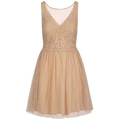 ApartFashion Damen Apart Cocktailkleid aus Spitze und Tüll Special Occasion Dress, Nude, L EU ApartFashion Damen Apart Cocktailkleid aus Spitze und Tüll Special Occasion Dress, Nude, L EU