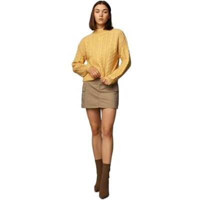 ONLY Damen Onlida Life Ls High Neck KNT Pullover, Fall Leaf/Detail:Melange, Small ONLY Damen Onlida Life Ls High Neck KNT Pullover, Fall Leaf/Detail:Melange, Small