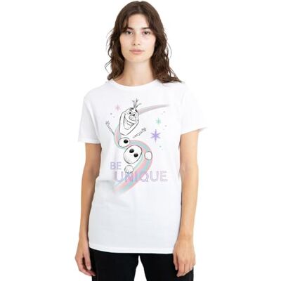 Disney Damen Be Unique Rainbow with Olaf Ladies T Shirt, White T-Shirt (1er Pack) Disney Damen Be Unique Rainbow with Olaf Ladies T Shirt, White T-Shirt (1er Pack)