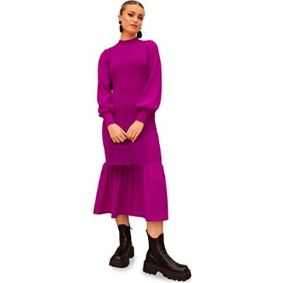 Chi Chi London Damen Langärmeliges Gerafftes Maxikleid in Pink Kleid für besondere Anlässe, Rose, 36 Chi Chi London Damen Langärmeliges Gerafftes Maxikleid in Pink Kleid für besondere Anlässe, Rose, 36