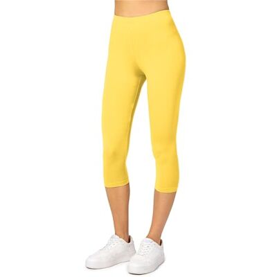Merry Style Damen Leggings 3/4 Capri Leggings aus Viskose MS10-144 (Gelb, XS) Merry Style Damen Leggings 3/4 Capri Leggings aus Viskose MS10-144 (Gelb, XS)