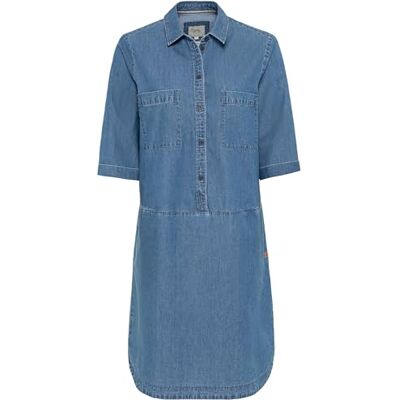camel active Damen Denim Kleid aus zertifiziertem Organic Cotton Indigo Blau, Womenswear-XS camel active Damen Denim Kleid aus zertifiziertem Organic Cotton Indigo Blau, Womenswear-XS