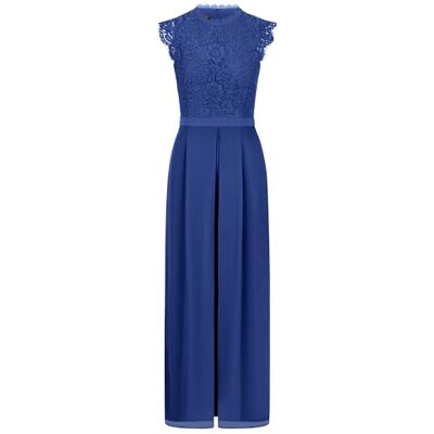 Apart Damen Eleganter Jumpsuit, Spitzentop und Chiffonhose, ärmellos, Stehkragen mit Spitzenkragen, Taillendetail, Hose mit weitem Bein, Outfit für Abendpartys und Hochzeitsgäste Apart Damen Eleganter Jumpsuit, Spitzentop und Chiffonhose, ärmellos, Stehkragen mit Spitzenkragen, Taillendetail, Hose mit weitem Bein, Outfit für Abendpartys und Hochzeitsgäste