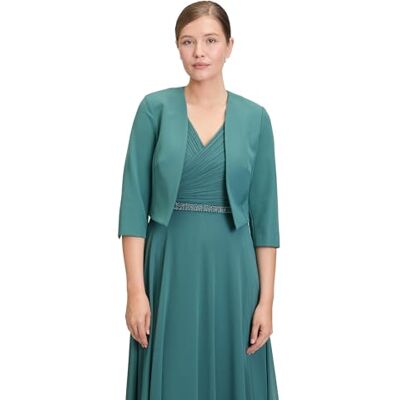 Vera Mont Damen Bolero-Jacke mit Kellerfalten 44, Dark Emerald Vera Mont Damen Bolero-Jacke mit Kellerfalten 44, Dark Emerald