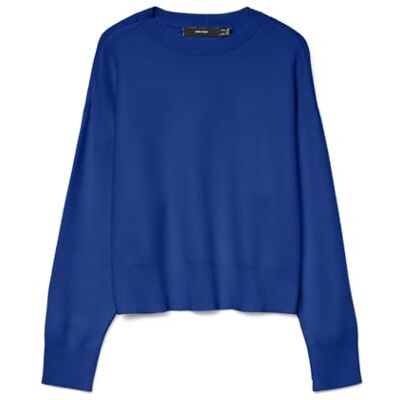 VERO MODA Damen Vmgold Art Ls O-Neck Pullover, Surf The Web, L VERO MODA Damen Vmgold Art Ls O-Neck Pullover, Surf The Web, L