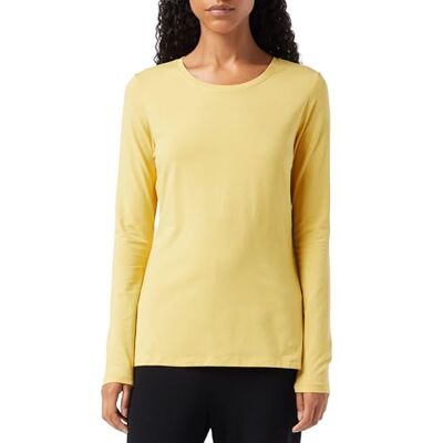 Amazon Damen Langärmeliges T-Shirt mit Rundhalsausschnitt in klassischer Passform (erhältlich in Übergröße), Dunkelgelb, XS Amazon Damen Langärmeliges T-Shirt mit Rundhalsausschnitt in klassischer Passform (erhältlich in Übergröße), Dunkelgelb, XS