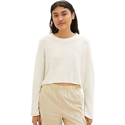 TOM TAILOR Denim Damen Basic Cropped Pullover TOM TAILOR Denim Damen Basic Cropped Pullover