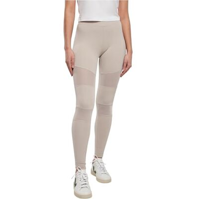 Urban Classics Damen Ladies Tech Mesh Leggings Yoga Pants, Warmgrey, XS Urban Classics Damen Ladies Tech Mesh Leggings Yoga Pants, Warmgrey, XS