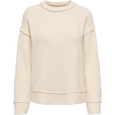 ONLY Damen Onlhazel Ls Detail O-Neck Bf KNT, Whitecap Gray, XL ONLY Damen Onlhazel Ls Detail O-Neck Bf KNT, Whitecap Gray, XL