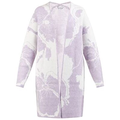 SIDONA Women's Strick Cardigan, Flieder Weiss, XS/S SIDONA Women's Strick Cardigan, Flieder Weiss, XS/S