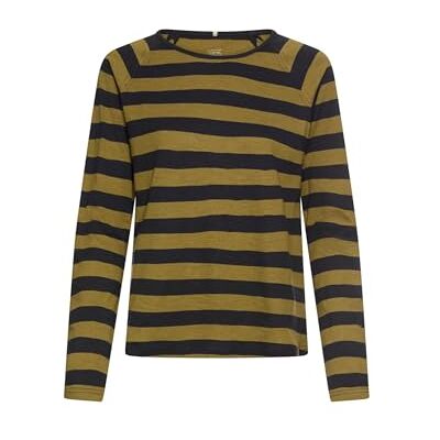 camel active Damen Gestreiftes Langarmshirt mit Raglanärmeln Oliv, Womenswear-XS camel active Damen Gestreiftes Langarmshirt mit Raglanärmeln Oliv, Womenswear-XS
