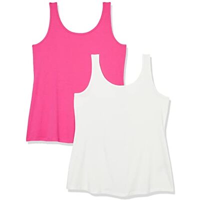 Amazon Damen Tank Top aus Baumwolle-Modal in Großen Größen, 2er-Pack, Dunkelrosa/Weiß, 6XL Große Größen Amazon Damen Tank Top aus Baumwolle-Modal in Großen Größen, 2er-Pack, Dunkelrosa/Weiß, 6XL Große Größen