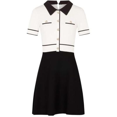 Morgan Strickkleid, kurz, A-Linie, Offwhite/Schwarz, Größe M Morgan Strickkleid, kurz, A-Linie, Offwhite/Schwarz, Größe M