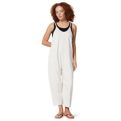 Amazon Damen Oversized-Fit Sleeveless Jumpsuit Oatmeal Heather, X-Small Amazon Damen Oversized-Fit Sleeveless Jumpsuit Oatmeal Heather, X-Small