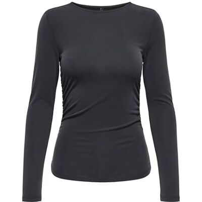 ONLY Damen Onlfree Life L/S Ruching Top JRS, Black, Small ONLY Damen Onlfree Life L/S Ruching Top JRS, Black, Small