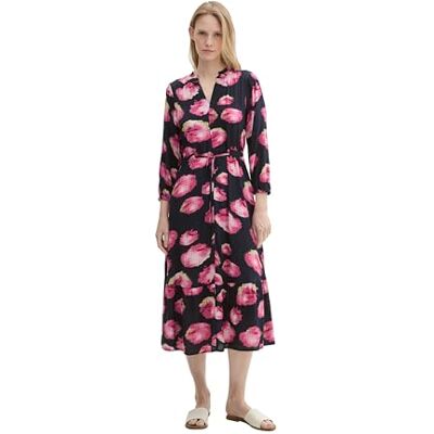TOM TAILOR Damen Maxikleid mit Muster & Bindedetail,35888 digital Flower Design, 32 TOM TAILOR Damen Maxikleid mit Muster & Bindedetail,35888 digital Flower Design, 32