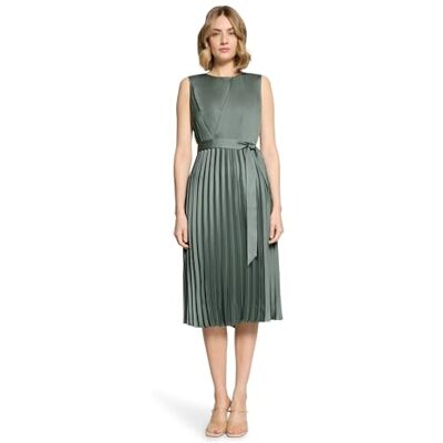 Betty & Co Damen Chiffonkleid mit Plissee 46, Lily Pad Betty & Co Damen Chiffonkleid mit Plissee 46, Lily Pad