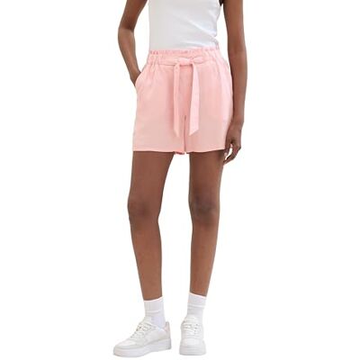 TOM TAILOR Denim Damen 1040805 Shorts mit Bindegürtel, 21171 Bubble Gum Pink, M TOM TAILOR Denim Damen 1040805 Shorts mit Bindegürtel, 21171 Bubble Gum Pink, M