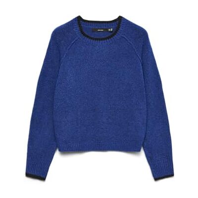 VERO MODA Damen Vmaquarius Ls O-Neck Raglan Pullover Bf, Surf The Web, M VERO MODA Damen Vmaquarius Ls O-Neck Raglan Pullover Bf, Surf The Web, M