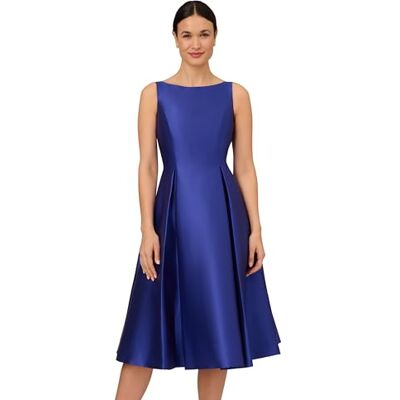 Adrianna Papell Damen Ärmelloses, mittellanges Partykleid mit V-Rücken Kleid für besondere Anlässe, Neptune, 38 Adrianna Papell Damen Ärmelloses, mittellanges Partykleid mit V-Rücken Kleid für besondere Anlässe, Neptune, 38