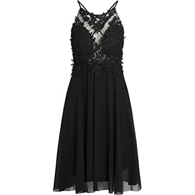 Damen Apart Chiffon Mesh Lace Cocktail Special Occasion Dress, Schwarz, M EU Damen Apart Chiffon Mesh Lace Cocktail Special Occasion Dress, Schwarz, M EU