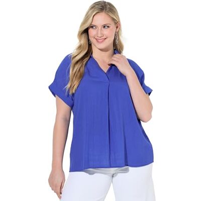 Ulla Popken Damen Tunika azurblau 46+ Ulla Popken Damen Tunika azurblau 46+