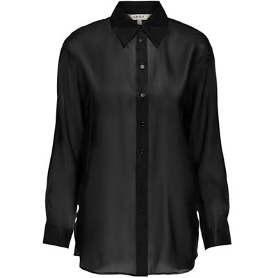 ONLY Damen Onlstella Life Ls Loose Shirt WVN, Black, L ONLY Damen Onlstella Life Ls Loose Shirt WVN, Black, L