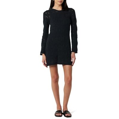 The Drop Damen Gehäkeltes Mikro Mini-Kleid Laney, Schwarz, L The Drop Damen Gehäkeltes Mikro Mini-Kleid Laney, Schwarz, L