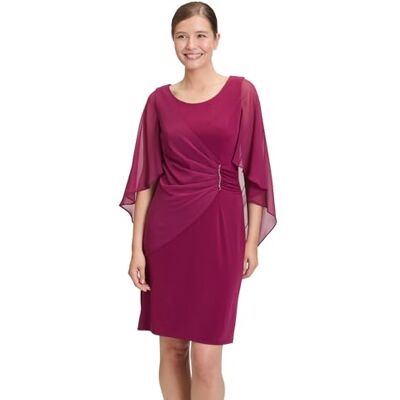 Vera Mont Damen Cocktailkleid mit Raffung 42, Sweet Berry Vera Mont Damen Cocktailkleid mit Raffung 42, Sweet Berry