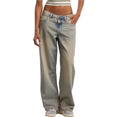 Urban Classics Damen Jeans Ladies Low Waist Baggy Fit Denim, Damen Jeanshose mit niedriger Taille und Baggy-Passform, Größen 26-36 Urban Classics Damen Jeans Ladies Low Waist Baggy Fit Denim, Damen Jeanshose mit niedriger Taille und Baggy-Passform, Größen 26-36