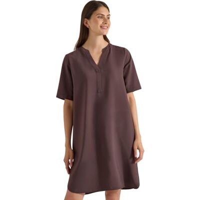Cecil Knielanges Kleid mit Split Neck Brown Cacao M Cecil Knielanges Kleid mit Split Neck Brown Cacao M