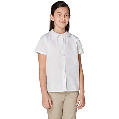 French Toast Blusa de Manga Corta Con Cuello Peter Pan para niñas, Blanco, 12 French Toast Blusa de Manga Corta Con Cuello Peter Pan para niñas, Blanco, 12