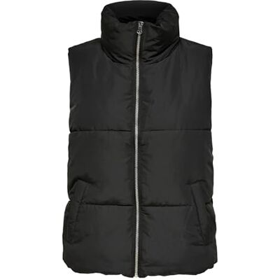 JDY Damen newerica Short Waistcoat Otw Noos Weste, Black/Detail:SILVER ZIPPER, L EU JDY Damen newerica Short Waistcoat Otw Noos Weste, Black/Detail:SILVER ZIPPER, L EU