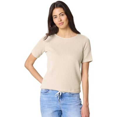 Street One Kurzarm Shirt mit Strukturstreifen Clay Sand 44 Street One Kurzarm Shirt mit Strukturstreifen Clay Sand 44