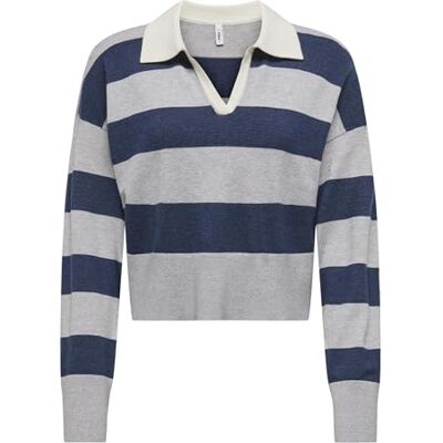 ONLY Onlibi Ls Stripe Polo Pullover Cc KNT ONLY Onlibi Ls Stripe Polo Pullover Cc KNT