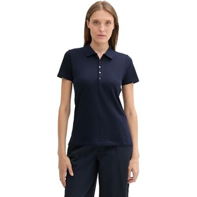 TOM TAILOR Damen 1044731 Piqueé Polo Shirt, 10668 Sky Captain Blue, M EU TOM TAILOR Damen 1044731 Piqueé Polo Shirt, 10668 Sky Captain Blue, M EU