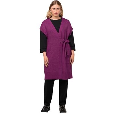 Ulla Popken , Damen, große Größen, Lange Strick Weste mit Gürtel Ulla Popken , Damen, große Größen, Lange Strick Weste mit Gürtel